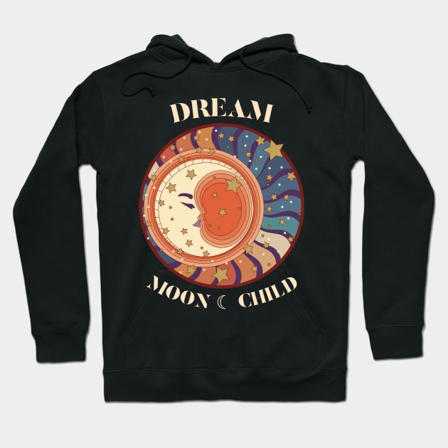 Dream Moon Child Sun Moon Hoodie by Space Cadet Tees